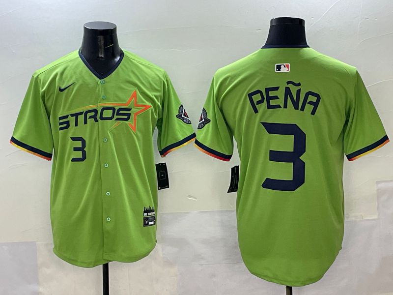 Men Houston Astros 3 Pena Green three generations Joint Name 2025 Nike MLB Jersey style 5